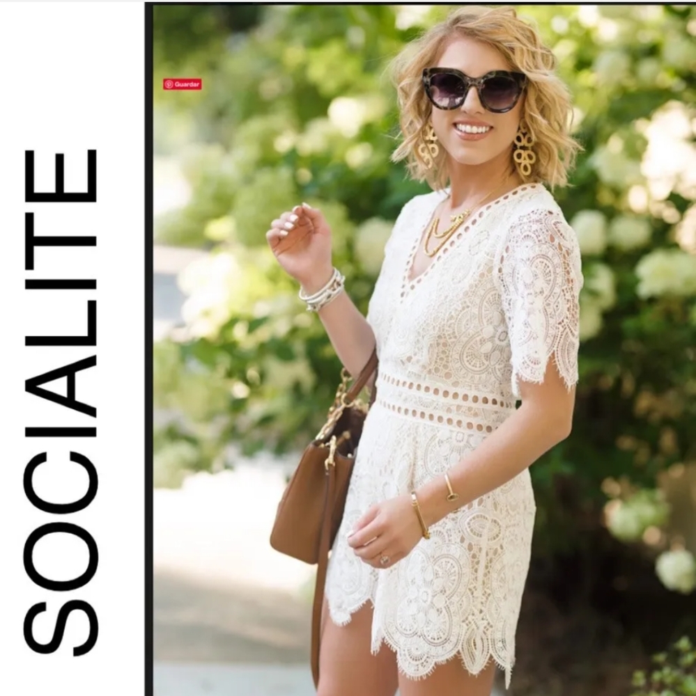 NEW SOCIALITE White Lace Romper, Color Ivory/Nude, Size XS, NEW With Tags!!